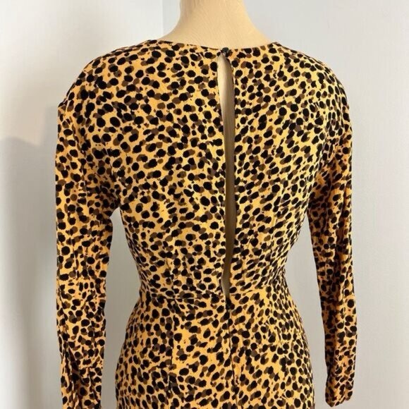 Stockholm Atelier Other Stories Womens 2 Cheetah Yellow Black Bodycon Dress - Picture 3 of 16